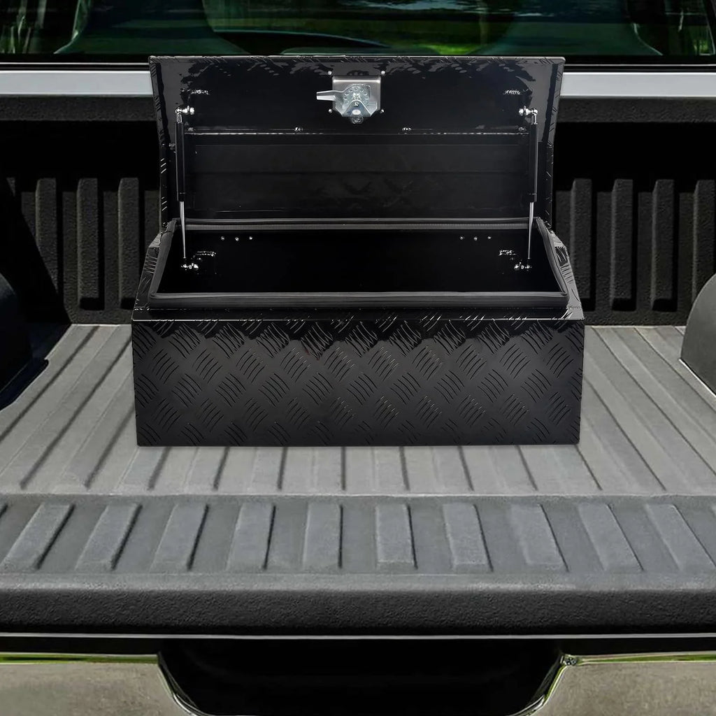 FGJQEFG 30 Inch Aluminum Trailer Tongue Tool Box RV Storage Organizer w/ Lock 30x13.2x13.5 Inch