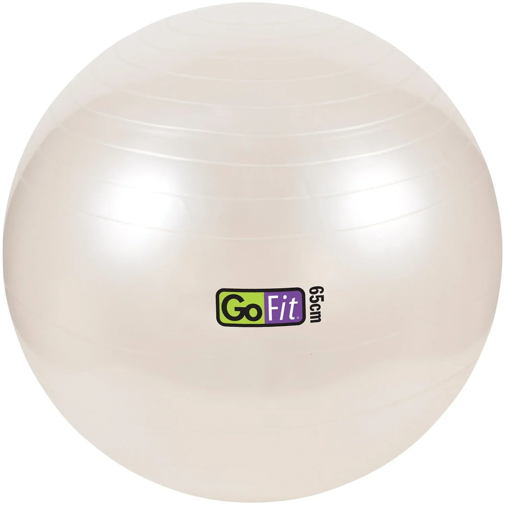 GoFit GF-65 Ball Exercise Ball with Pump (65 cm; White) and Omron HBF-514C Full-Body Composition Monitor Black Bathroom Scale