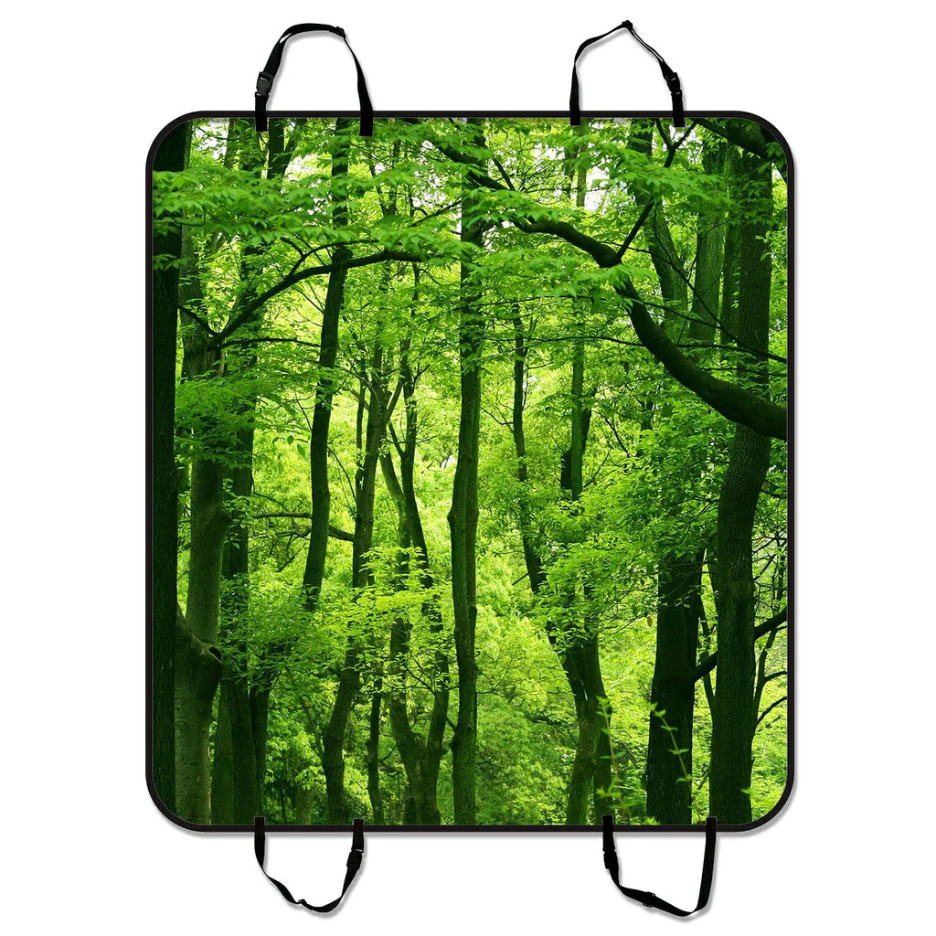 GCKG Beautiful Fresh Green Forest Pet Car Seat Protection Dog Car Seat Mat Hammock Cargo Mat Trunk Mat For Cars Trucks and SUV 54x60 inches