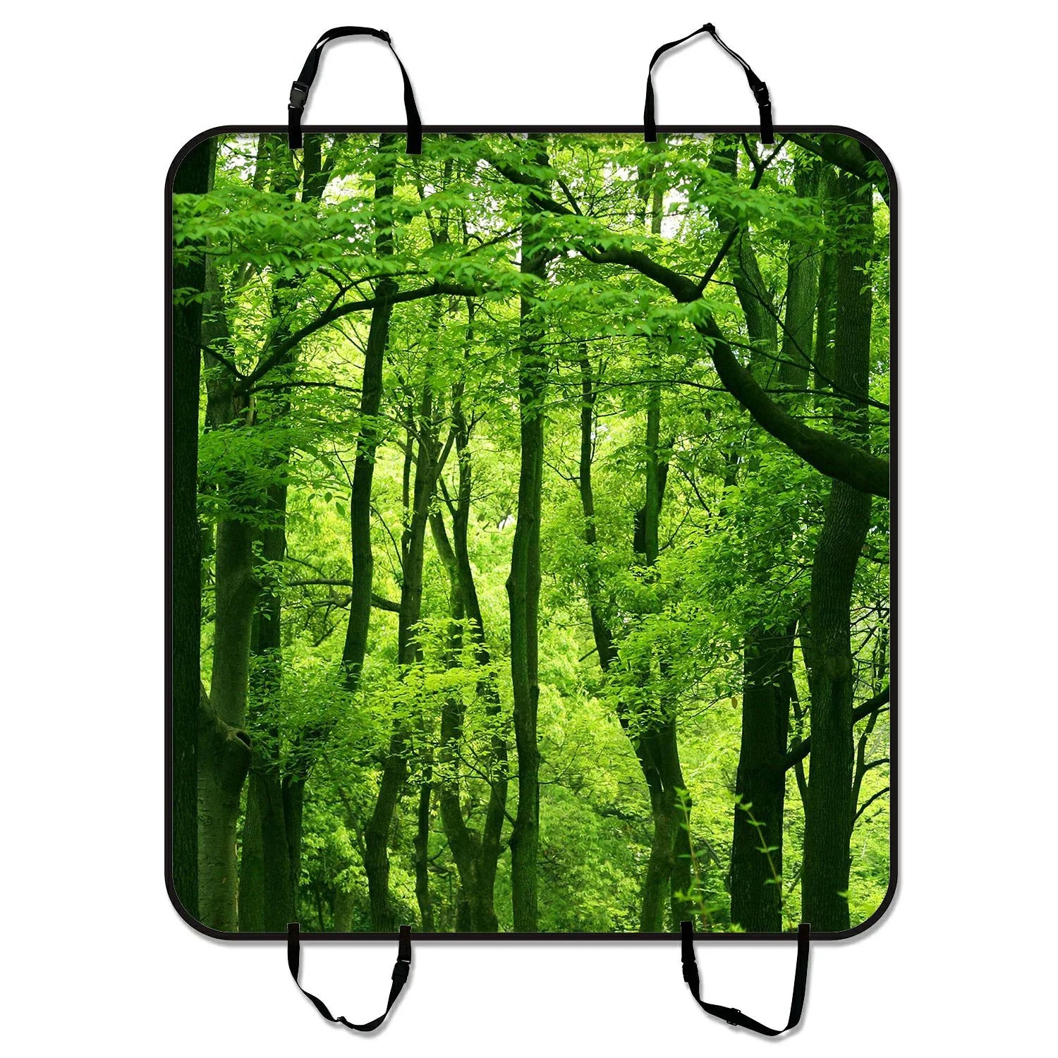 GCKG Beautiful Fresh Green Forest Pet Car Seat Protection Dog Car Seat Mat Hammock Cargo Mat Trunk Mat For Cars Trucks and SUV 54x60 inches