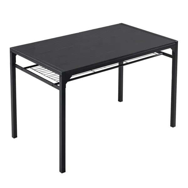 ALFRESCO Black 4-Piece Dining Table Set for 4 - Includes 2 Chairs, 1 Bench, Perfect for Small Spaces