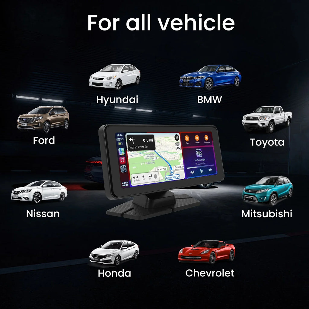 NEXPOW Carplay Touchscreen with 4K Dash Cam, Portable Apple Carplay & Android Auto Car Stereo, Car Audio Receivers with 1080p Backup Camera, GPS Navigation, Bluetooth (6.9inches)