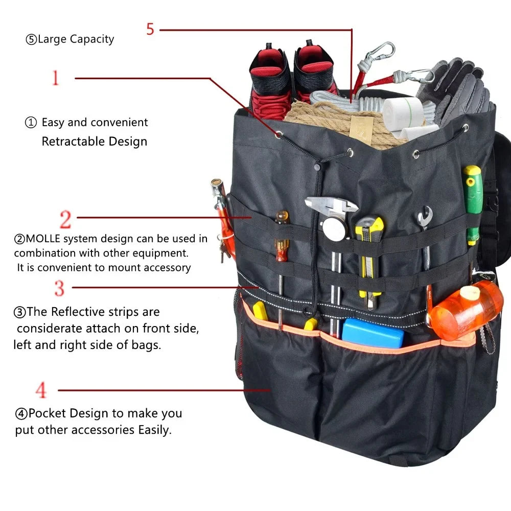 Large Capacity Tire Trash Backpack Spare Tire Tool Storage Bag SUV Trunk Organizer For Wrangle JK JL Off-Road Outdoors Shield