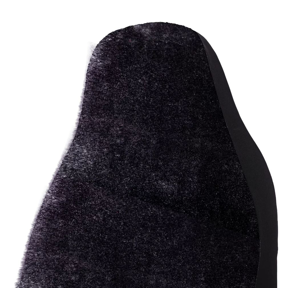 Auto Drive 2 Piece Car Seat Shield High Back Soft Faux Fur Polyester Black, Universal Fit, 2002SC101