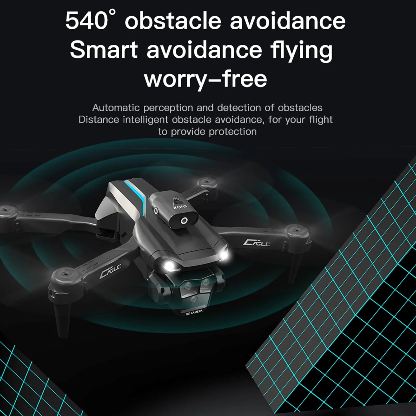 Dcenta Remote Control with Camera 4K 3 Front Camera 2 Bottom Camera Obstacle Avoidance 5GWiFi FPV Storage Bag Package Trajectory Flight Gesture Photography Follow Flight
