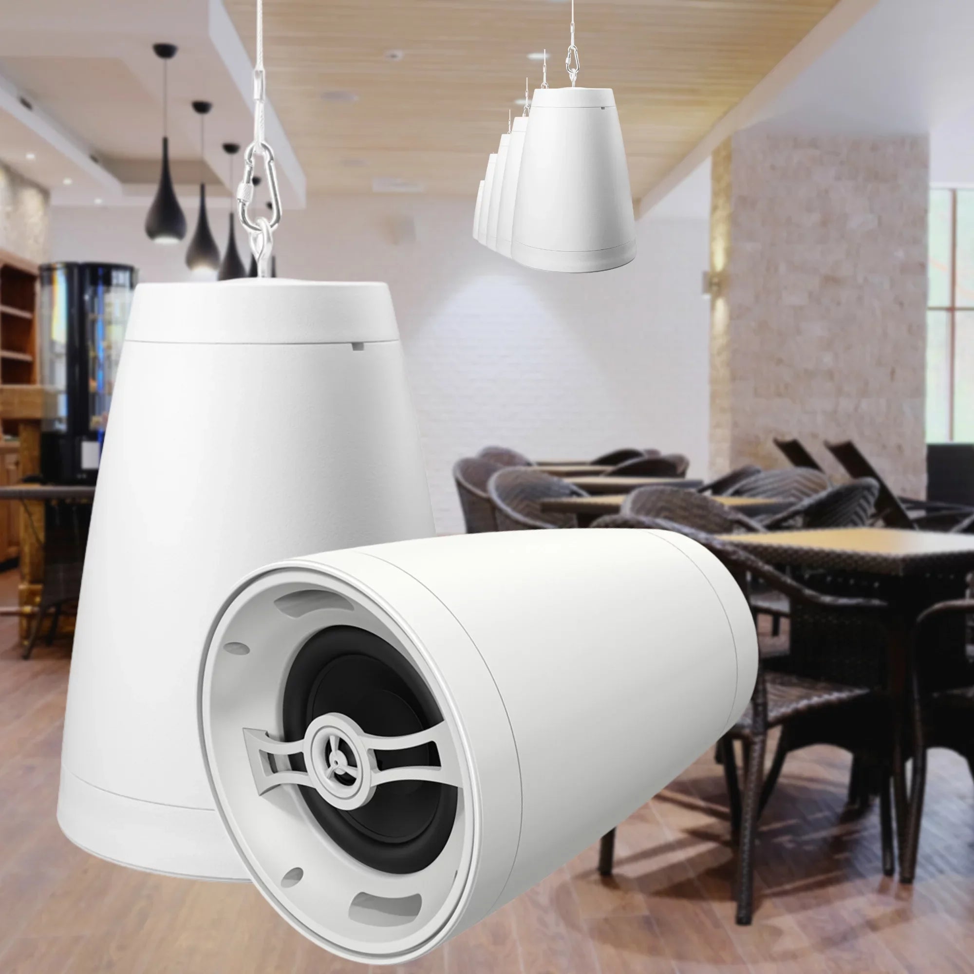 OSD Nero Arc 8 8" 2 Way Coaxial Pendant Style Speaker, 8Ohm/70V, White