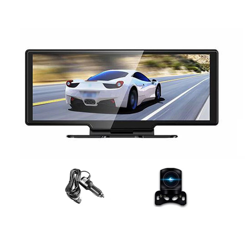 Shinysix 4K DVR Dash Camera Front & Rear Driving Recorder with 10.26 Inch Touchscreen for Carplay Android Auto Built-in WiFi Support G-Sensing Parking Monitor Loop Recording Hands-Free Calling