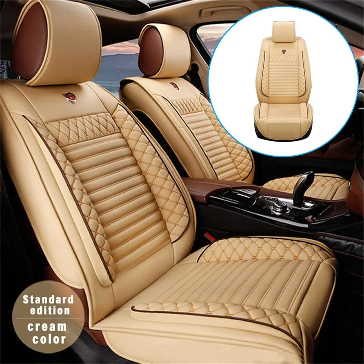 Luxury Car Seat Shield For 11-17 200 55-22 300 04-22 Pacifica 5-Seat PU Leather Fits select: 2015-2017 CHRYSLER 200 LIMITED, 2017-2022 CHRYSLER PACIFICA TOURING L