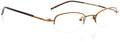 Optical Eyewear - Oval Shape, Metal Half Rim Frame - Prescription Eyeglasses RX, Cocoa