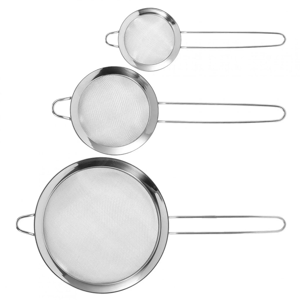 Dekaim Mesh Filter 3Pcs Stainless Steel Mesh Filter Strainer Flour Sieve Food Residue Filter Kitchen Supplies