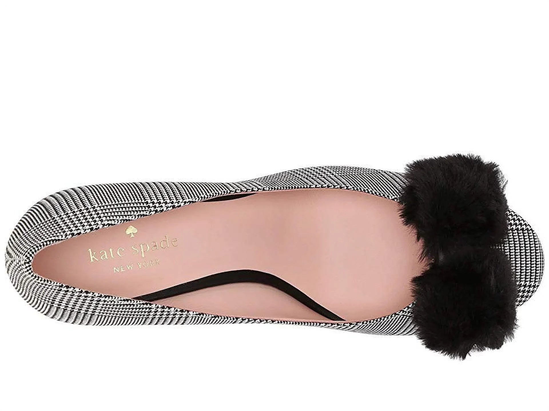 Kate Spade New York BLACK/WHITE Women's Carine Houndstooth Wool Shoes, US 5M