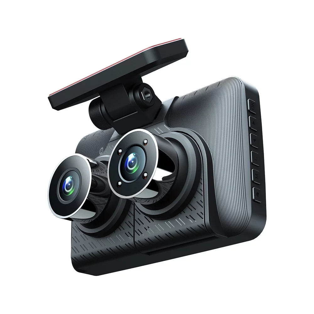 Auto Safety Driving Recorder with Triple Camera Dash Cam, Night Vision & Motion Detection
