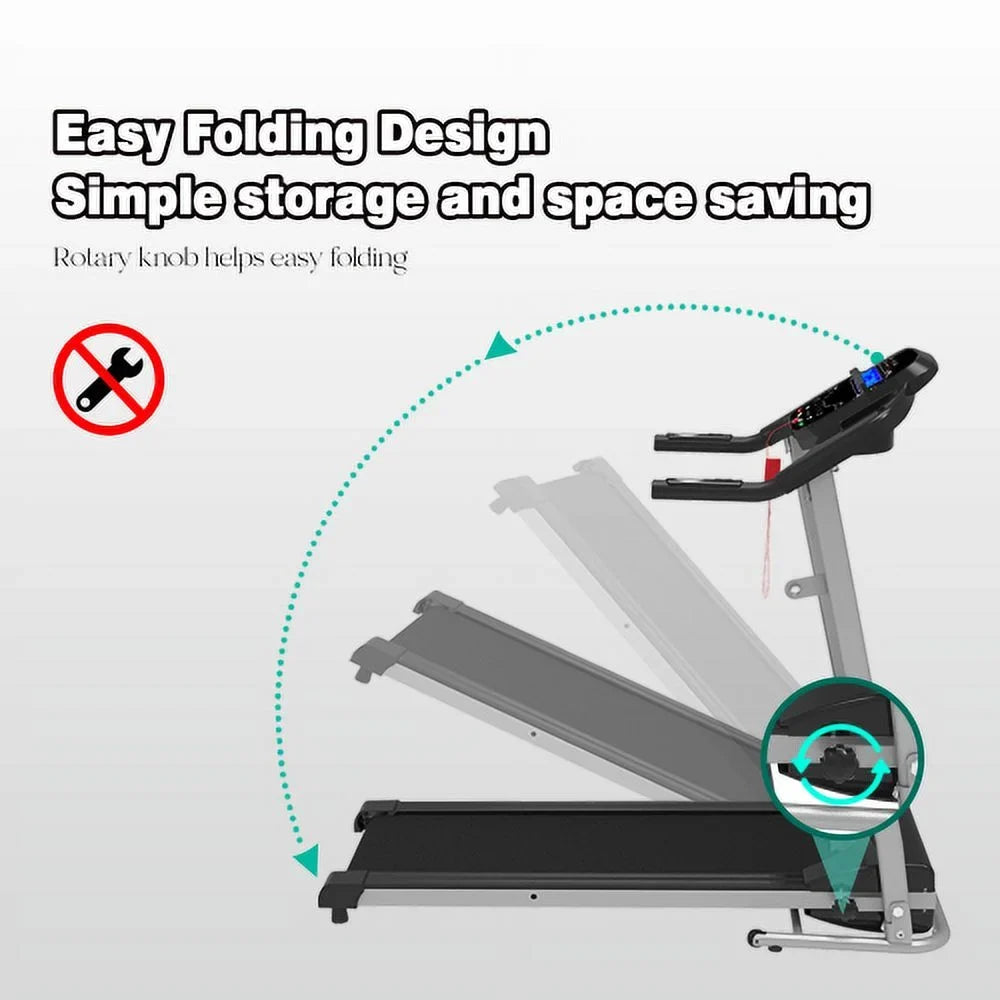 Yone jx je Home Foldable Treadmill, Treadmill for Home/Gym/Small Apartment, with 15 Preset or Adjustable Programs, with LED Monitor and Cup Holder and Safety Lock, 250 LB Capacity