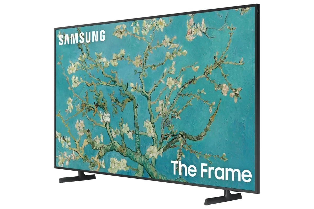 SAMSUNG 85-Inch Class QLED 4K LS03B Series The Frame Quantum HDR Smart TV with a SAMSUNG 85” The Frame Customizable Bezel for TV, Modern White, VG-SCFA85WTBZA (2022)