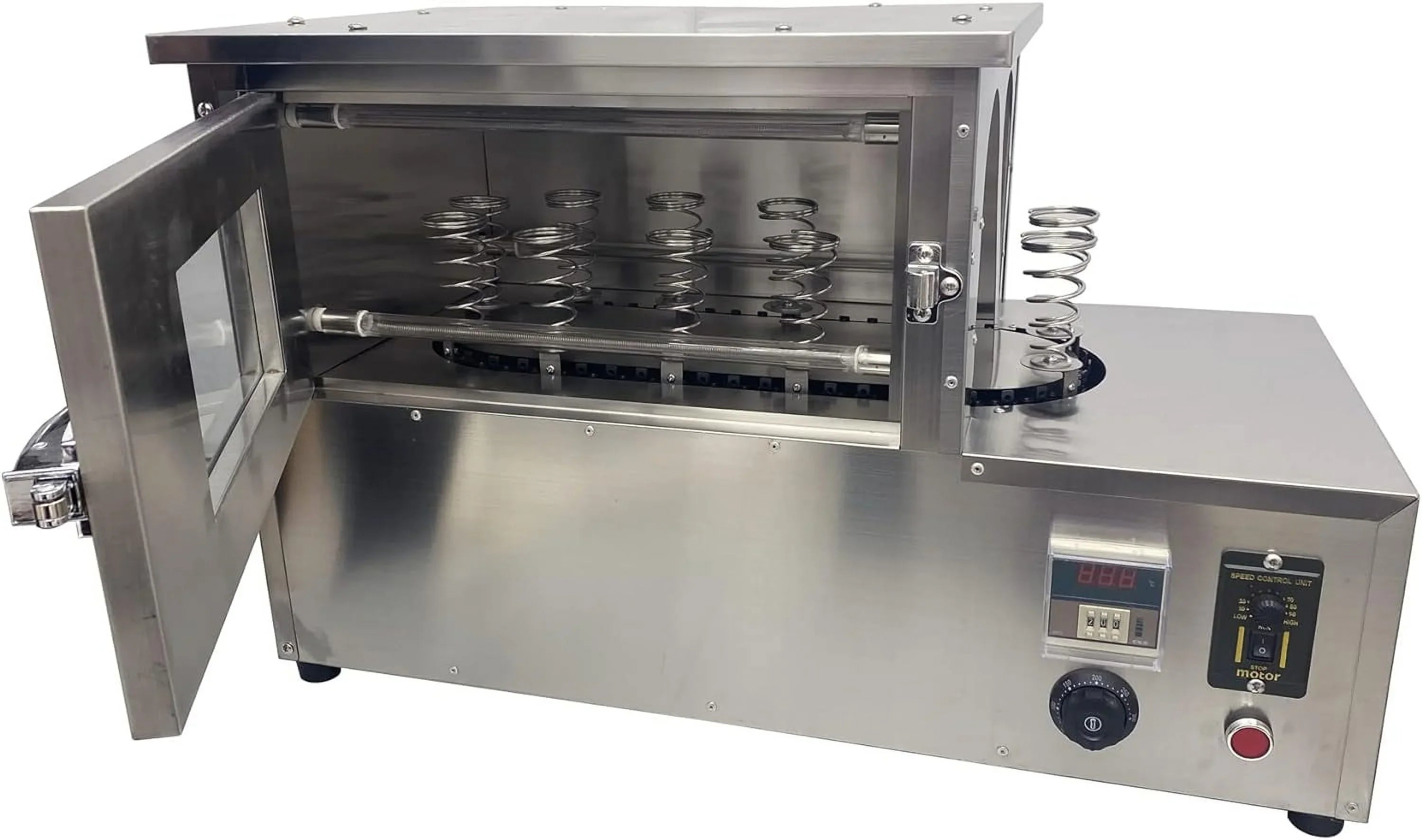EQCOTWEA Commercial Rotational Pizza Oven Toaster with 12pcs Pizza Cone Bases for Margherita Pie Pizza Stainless Steel