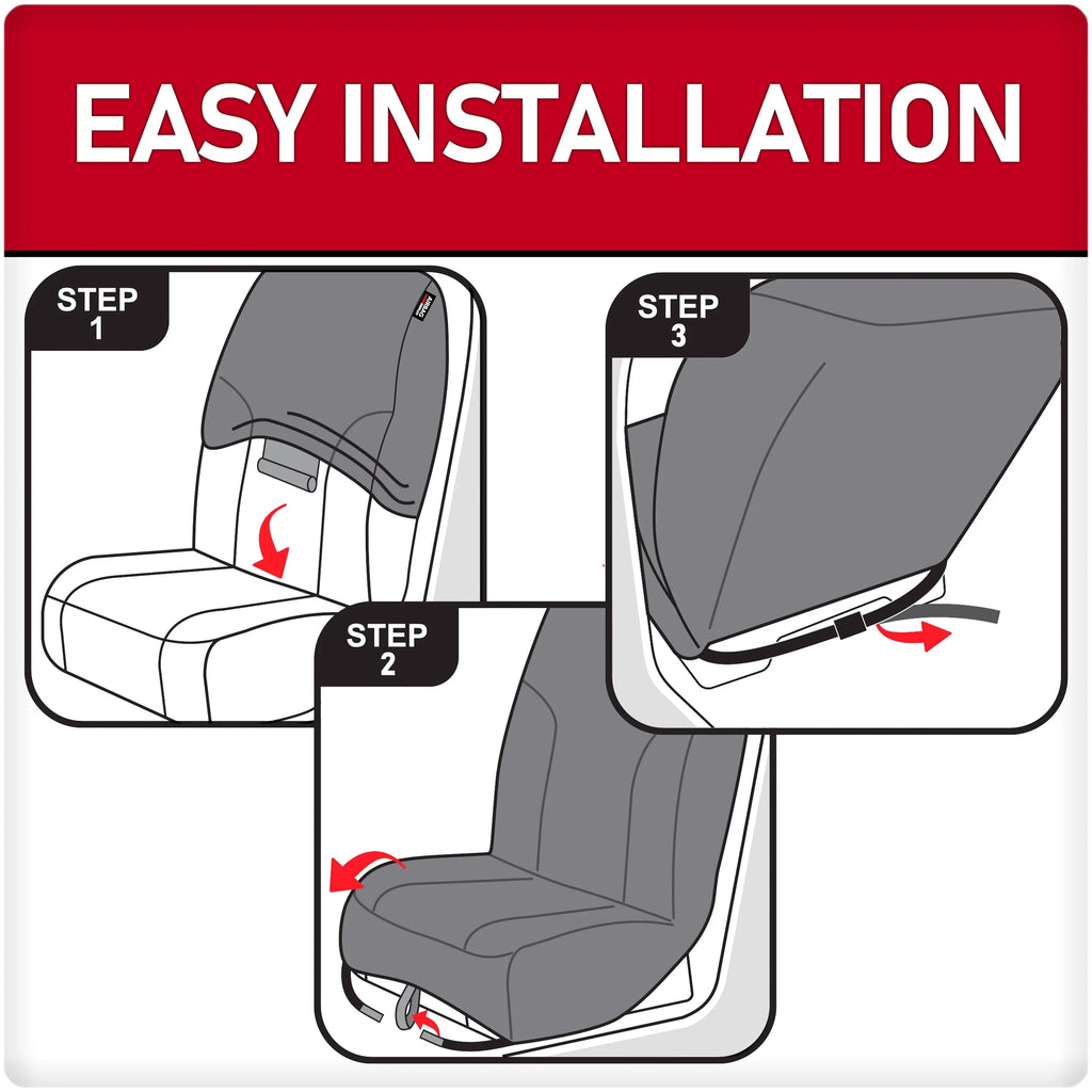 Genuine Dickies 3-Piece Black Petersen Vegan Leather Car Seat Protection 43645WDI