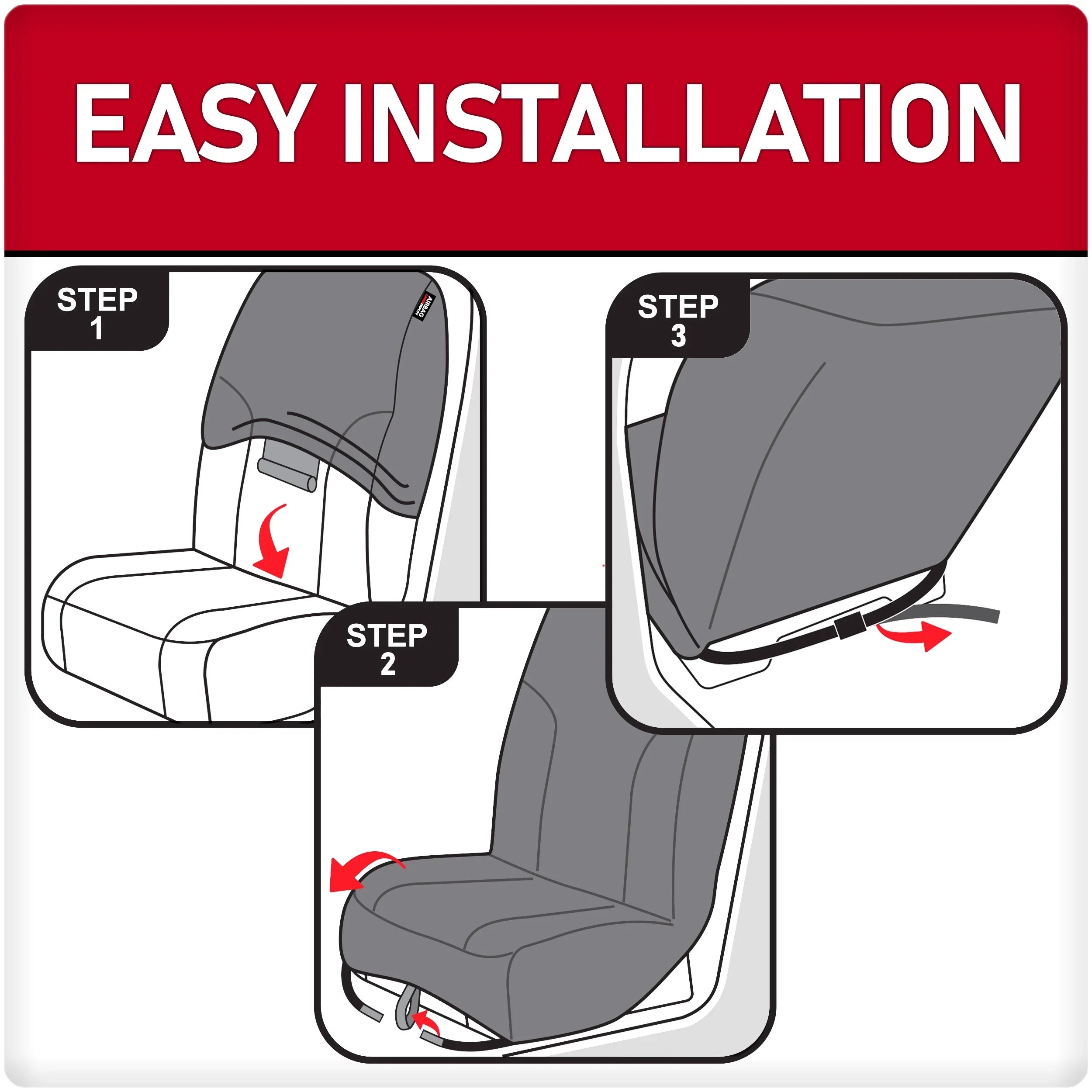 Genuine Dickies 3-Piece Black Petersen Vegan Leather Car Seat Protection 43645WDI