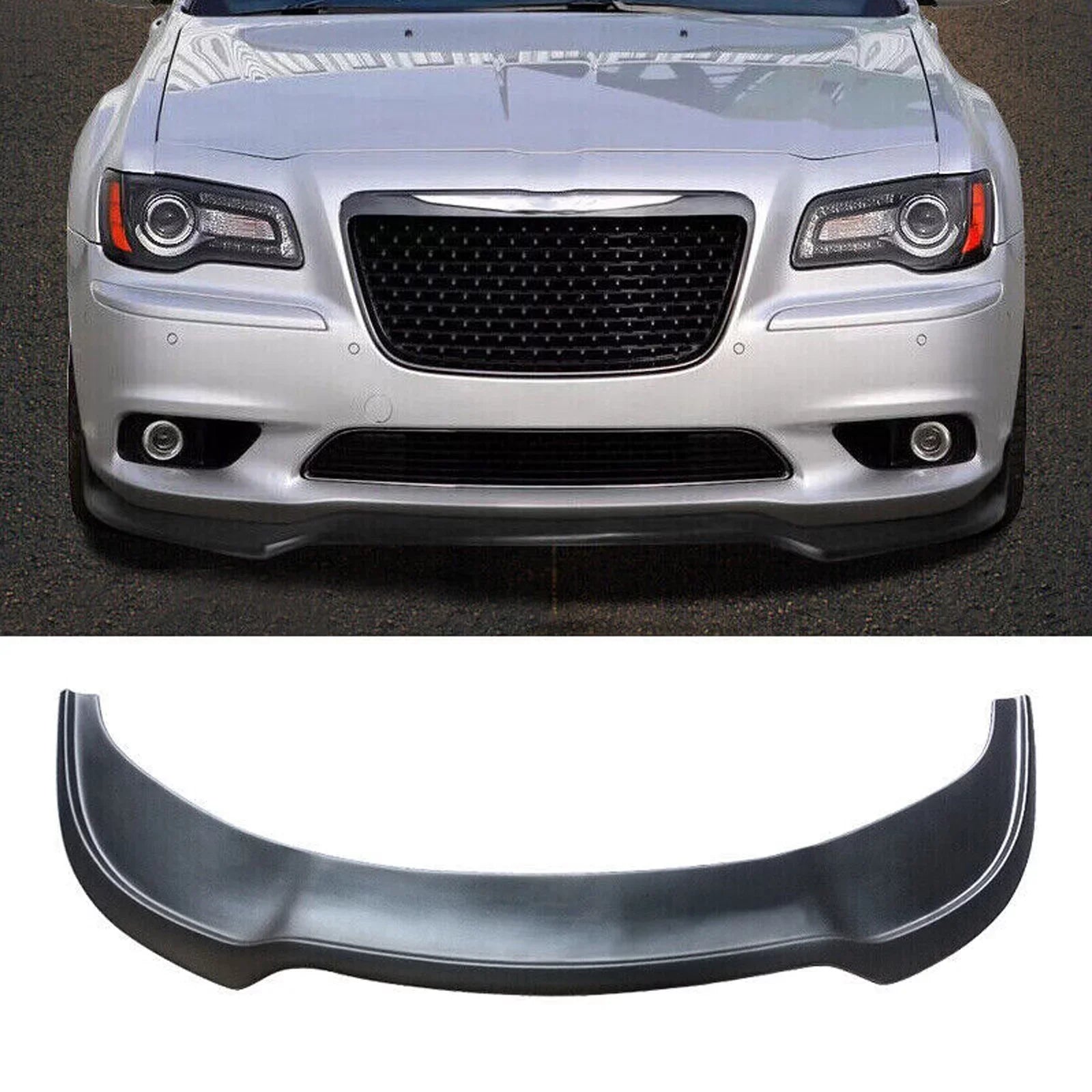 NINTE Front Bumper Lower Lip for 2015-2022 Chrysler 300 SRT Sedan Matte Black