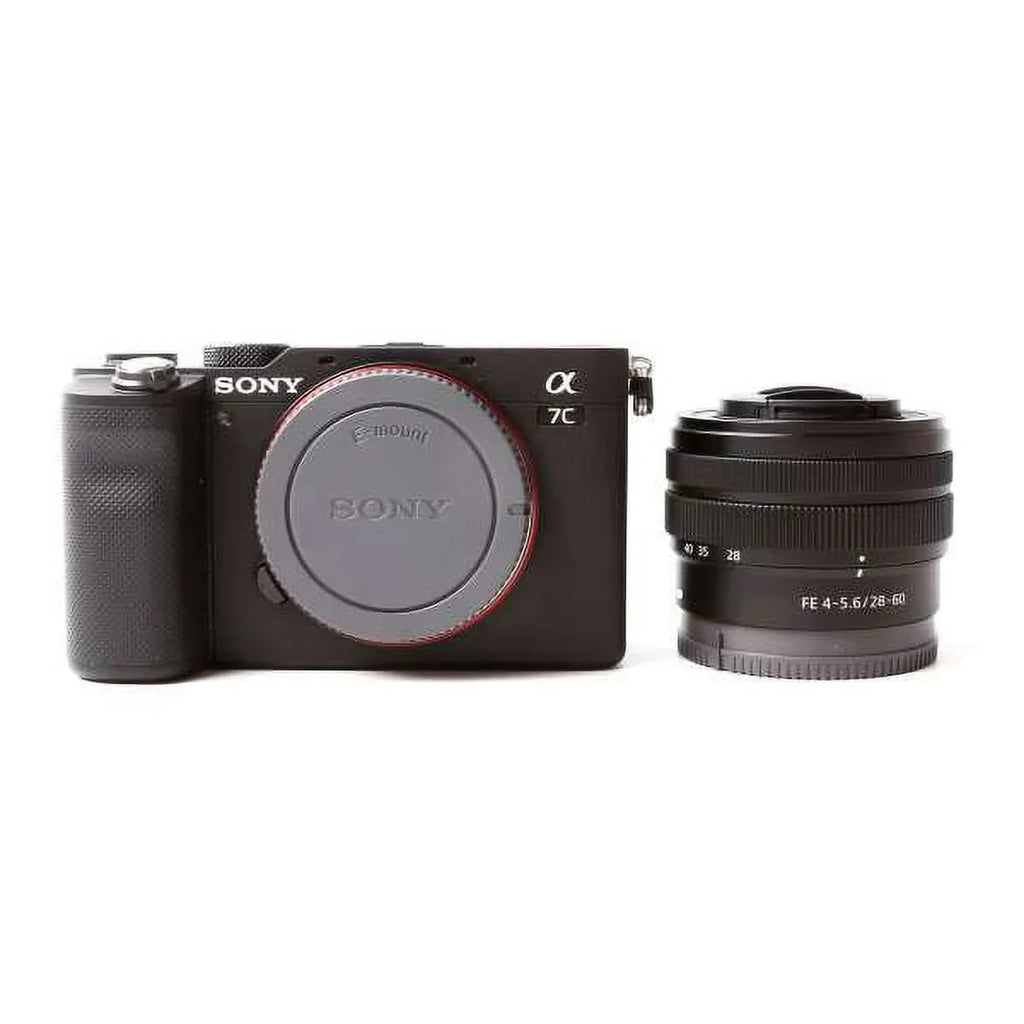 Sony Alpha a7C Mirrorless Camera with 28-60mm Lens (Black) + 64GB + Flash Bundle