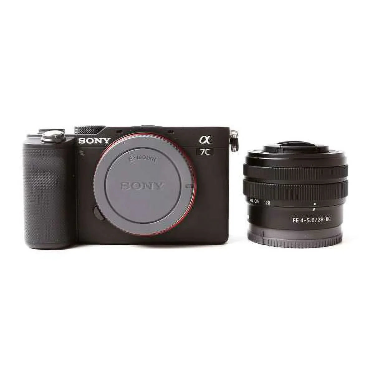 Sony Alpha a7C Mirrorless Camera with 28-60mm Lens (Black) + 64GB + Flash Bundle
