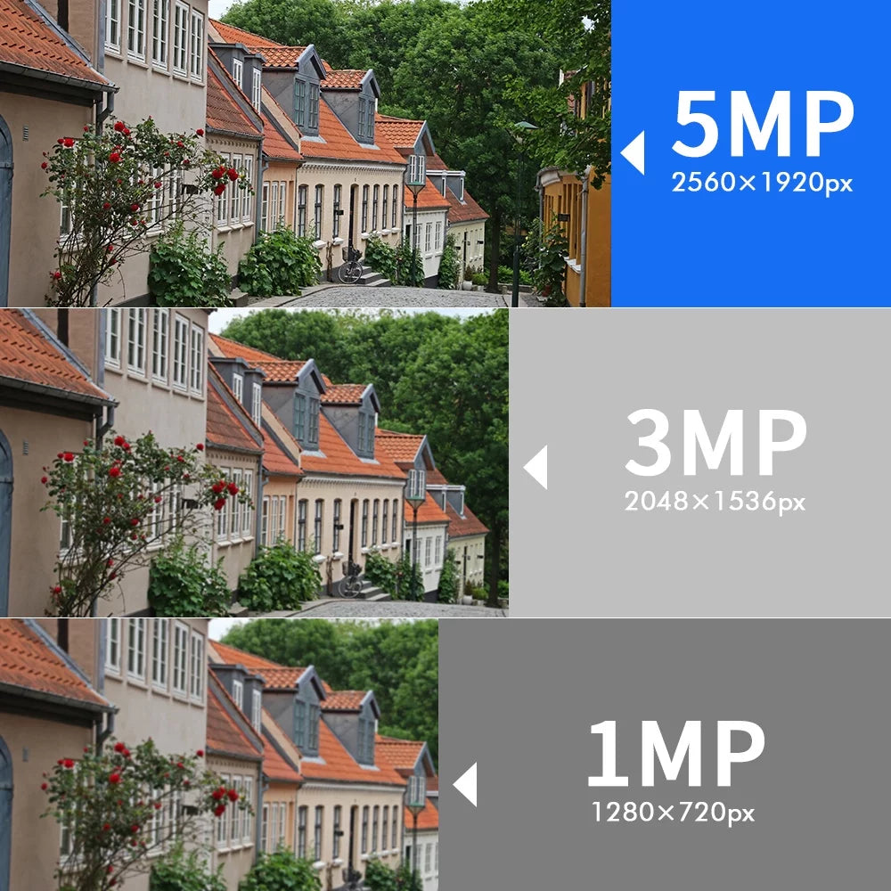 Walmeck 5MP Super High Definition POE Camera with Audio Night Vision Motion Detection Remote Access IP66 Waterproof