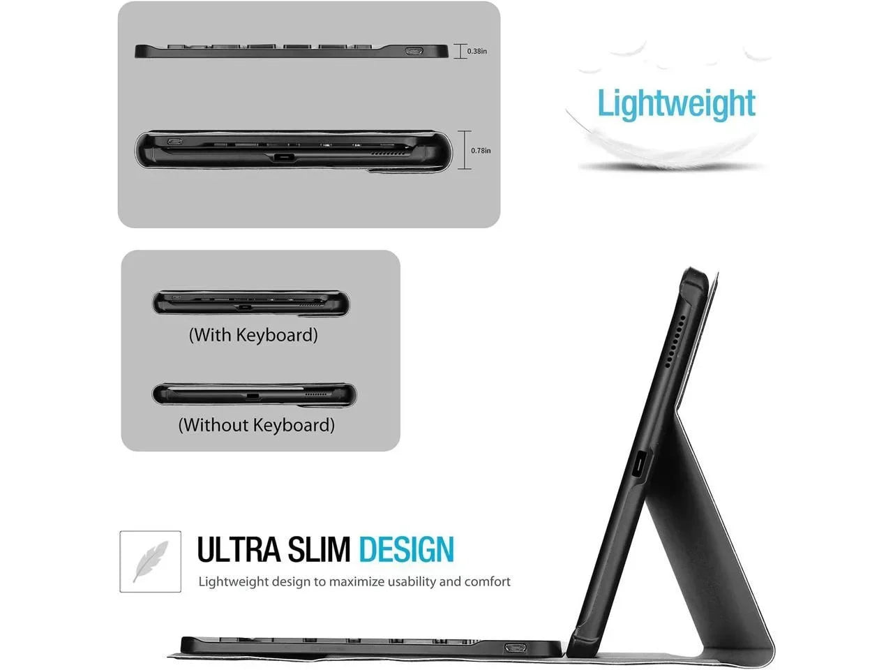 Wireless Keyboard Case for Lenovo Tab K10 2021 / Lenovo Tab M10 FHD Plus 2020 2nd Gen 10.3 inch TB-X606F / TB-X606X Slim Shell Lightweight Stand Coating with Detachable Keyboard
