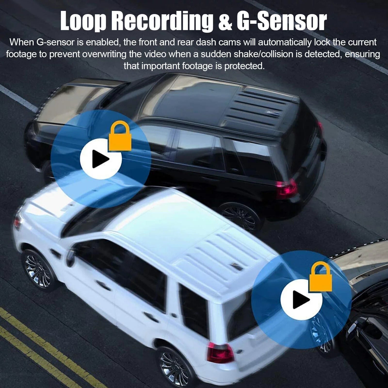 Dual Lens Car DVR Dash Cam Video Recorder G-Sensor 1080P Front And Rear Camera