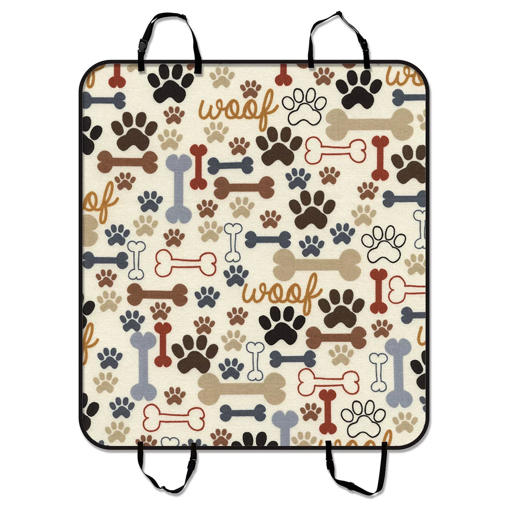 GCKG Dog Paws and Bones Pet Car Seat Shield Dog Car Seat Mat Hammock Cargo Mat Trunk Mat For Cars Trucks and SUV 54x60 inches