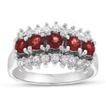 Louis Creations 1.30 CTW Diamond & Ruby Band, 14K White Gold - Size 7.5