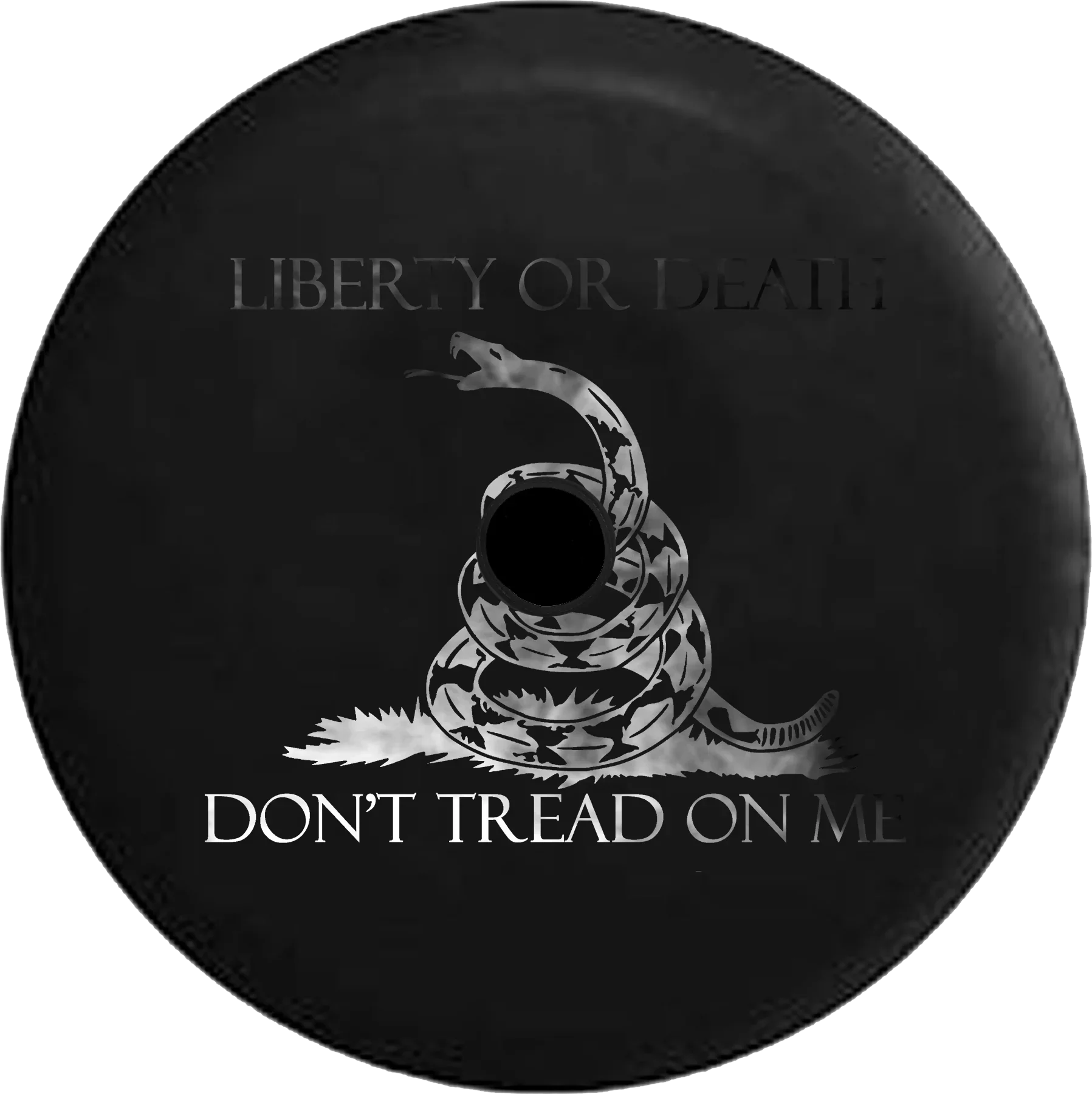 2018 2019 Wrangler JL Backup Camera Liberty or Death Don't Tread on Me Snake Dark Smoke Spare Tire Wrap for Jeep RV 32 Inch