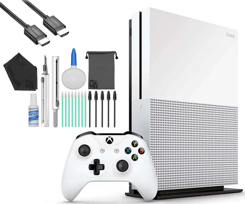 Microsoft Xbox OneS 1TB Gaming Console White with HDMI Cleaning Kit