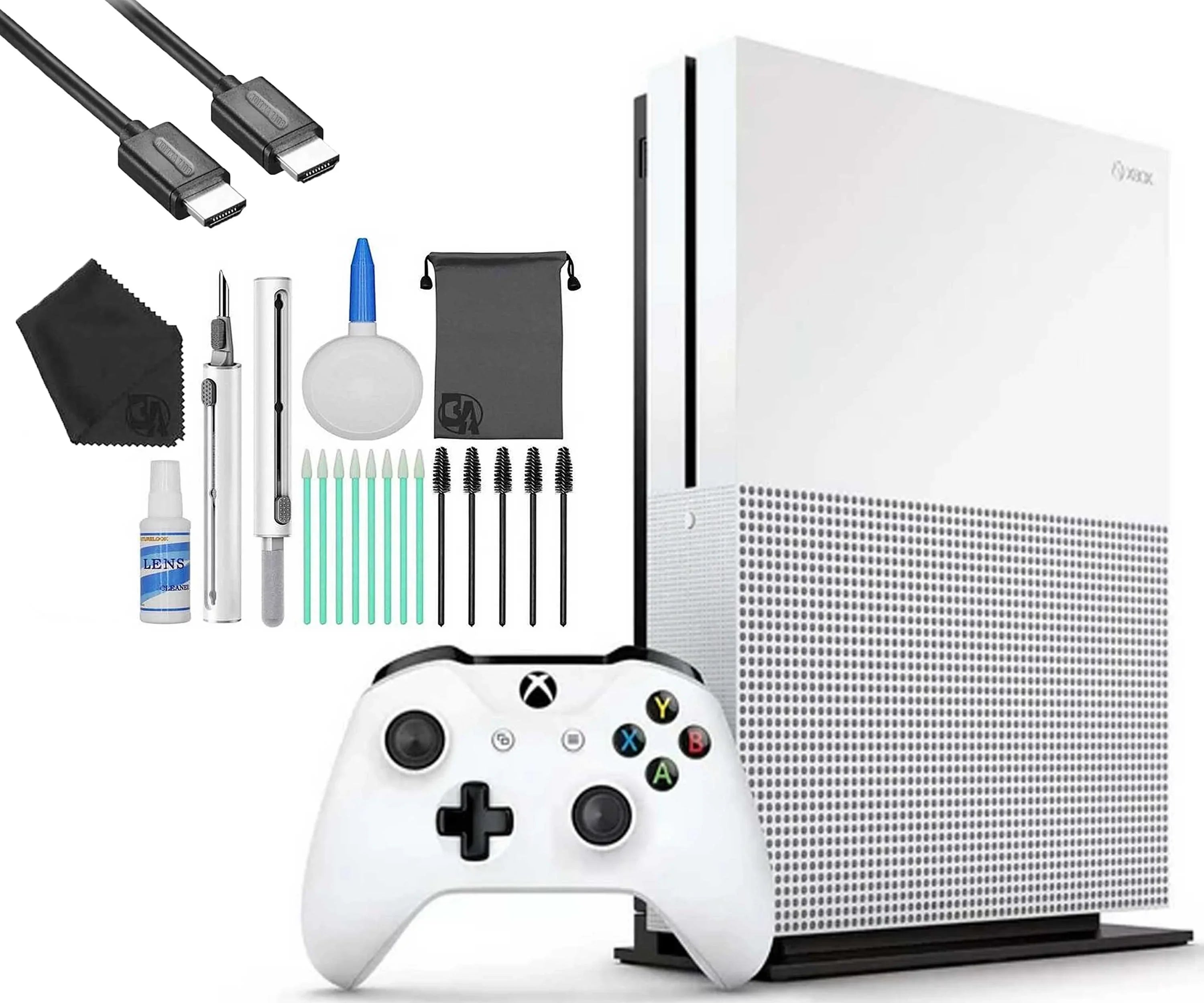 Microsoft Xbox OneS 1TB Gaming Console White with HDMI Cleaning Kit