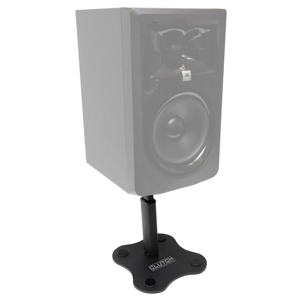 Clutch CL-DMS250 Mighty Series Desktop Studio Monitor Speaker Stands with Yellow Pad Trim Kit Package
