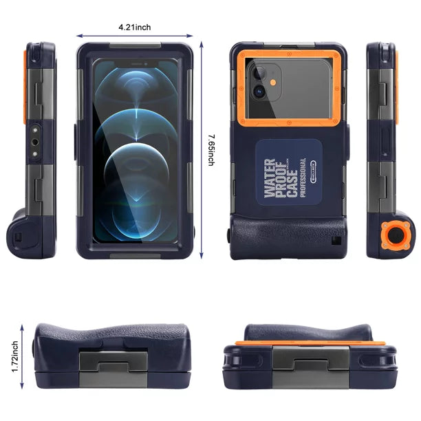 UrbanX Professional [15m/50ft] Swimming Diving Surfing Snorkeling Photo Video Waterproof Protective Case Underwater Housing for Sharp Z2 And all Phones Up to 6.9 Inch LCD with Lanyard