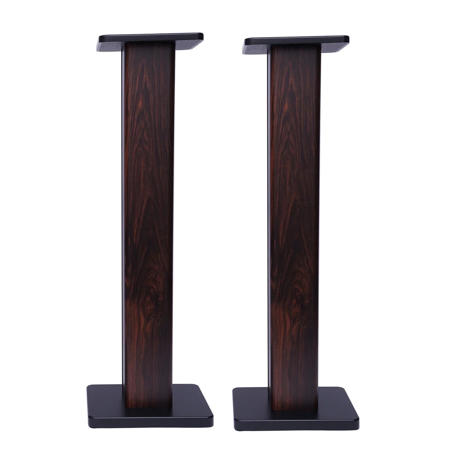 1 Pair Black Walnut Wood Speaker Stands for Surround Sound & Book Shelf Speakers 36"