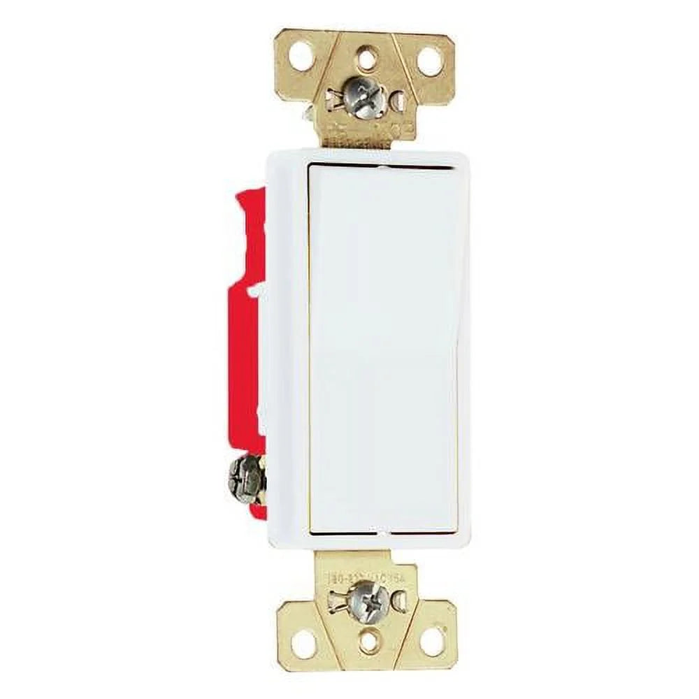 Legrand 2621WCC8 Back & Side Wire 1-Pole Decorator Switch, White, 20A, 120/277V, Each