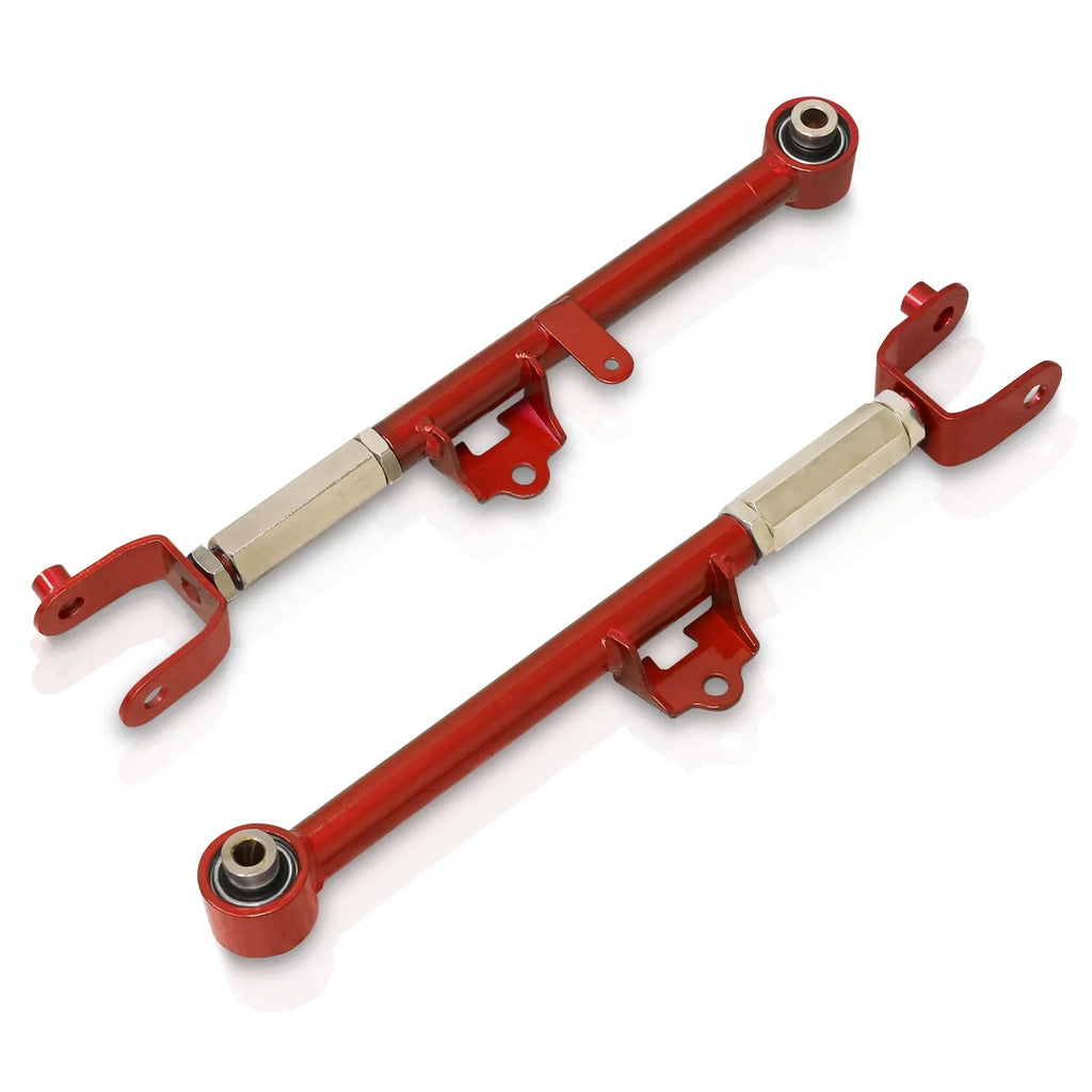 AJP Distributors Rear Lower Suspension Adjustable Toe Control Arms Rods LCA Kit Red Suitable For Mazda Miata MX-5 ND MX5 2016 2017 2018 2019 2020 2021 2022 2023 16 17 18 19 20 21 22 23