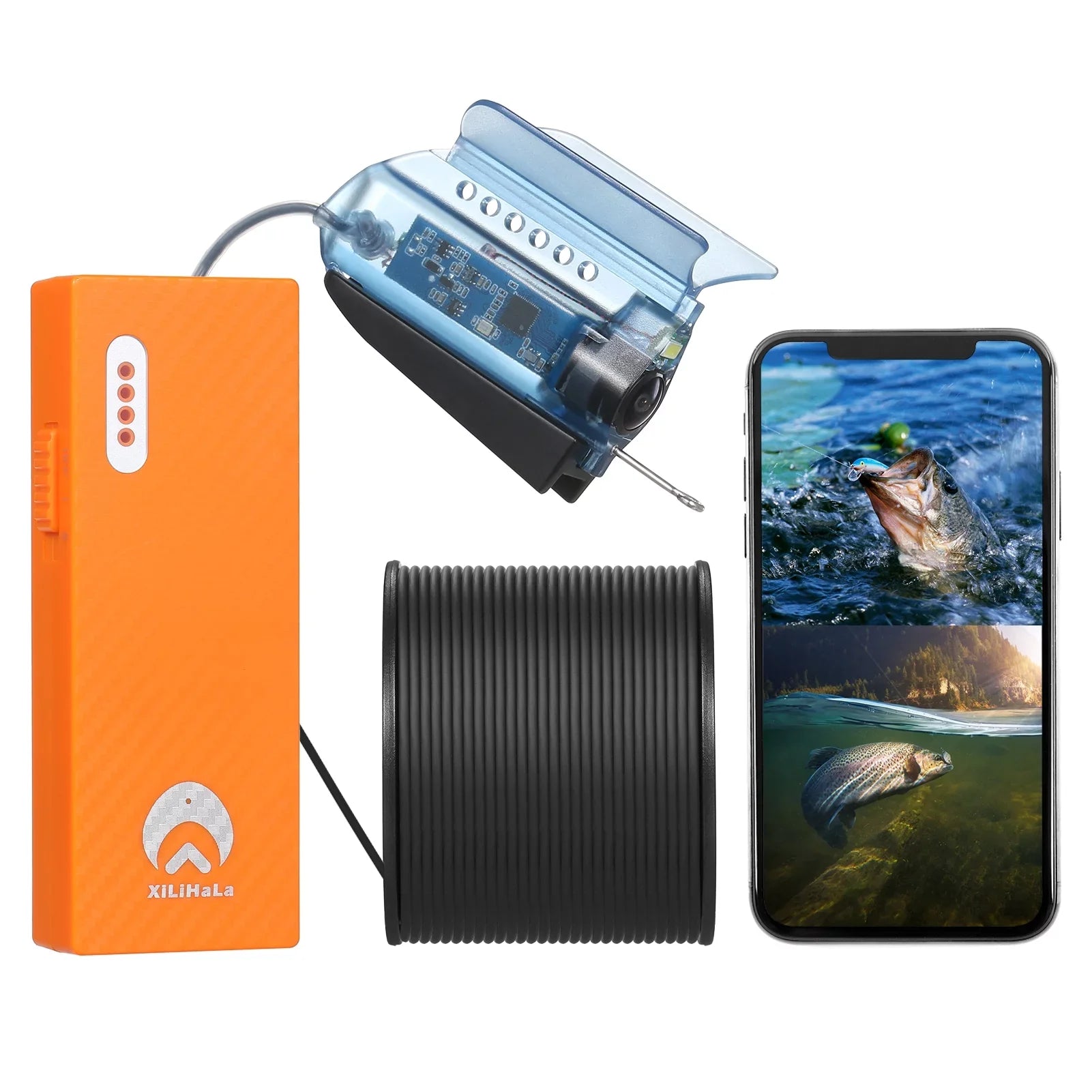 Gofishup Underwater Camera,Camera Live Video Camera APP Live Video 1080P Camera APP Fish Camera APP Video Camera Fish 50M Cable Mobile Cable Mobile Bait 1080P Bait Carry Ice Ice Lake Sea