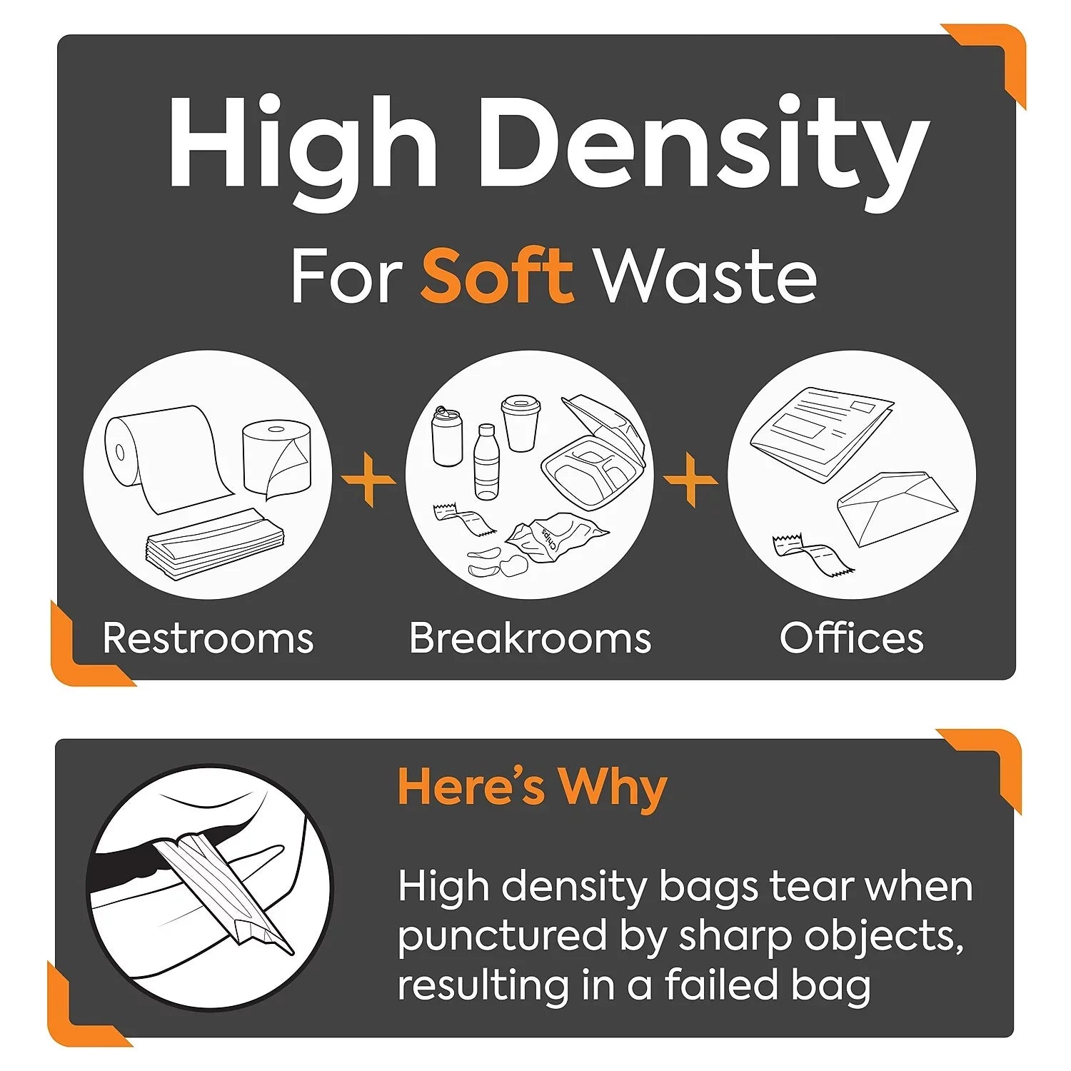 MyOfficeInnovations Trash Bags 8-10 gal 24x24 High Density 8 Mic Natural 1000 CT 275497