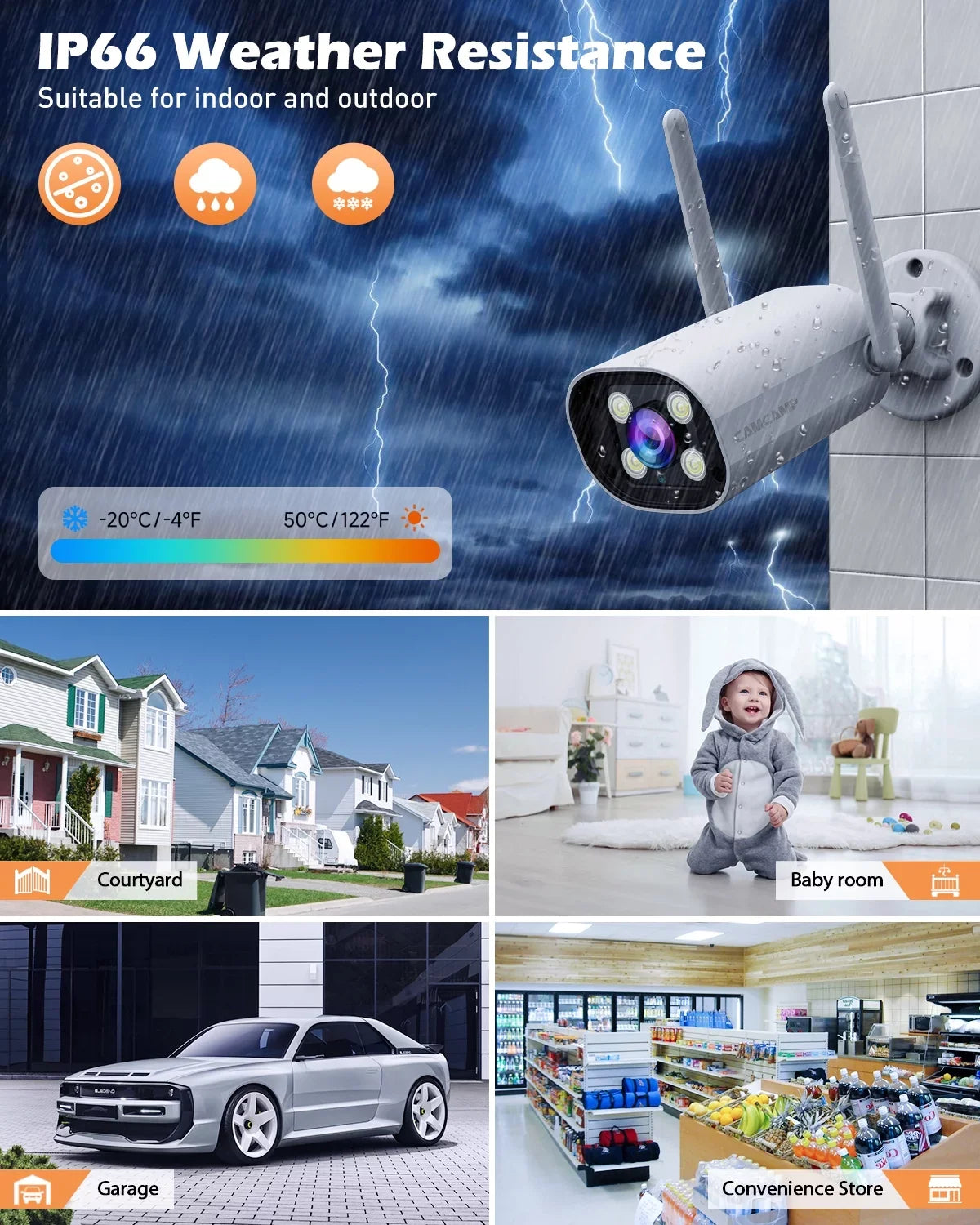 Toguard W300 Security Camera System 8CH 1080P NVR 4Pc, Waterproof Wi-Fi CCTV Surveillance with Email Alert, Night Vision, Remote Access, Motion Alert & Detection (Only Supports 2.4GHz Wi-Fi)