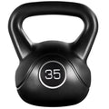 Easyfashion 35 Lbs. HDPE Coated Kettlebells for Home, Gym and Fitness Workout, Black