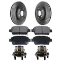 AutoShack Front Wheel Bearing Hub Assembly Brake Rotors Ceramic Pads Kit Driver and Passenger Side Replacement for 2004 2005 2006 2007 2008 2009 Toyota Prius 1.5L FWD