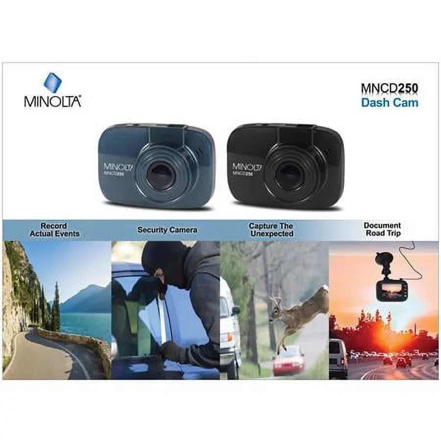 MNCD250 Full HD 12MP 2.2" LCD Screen Dash Cam, Black