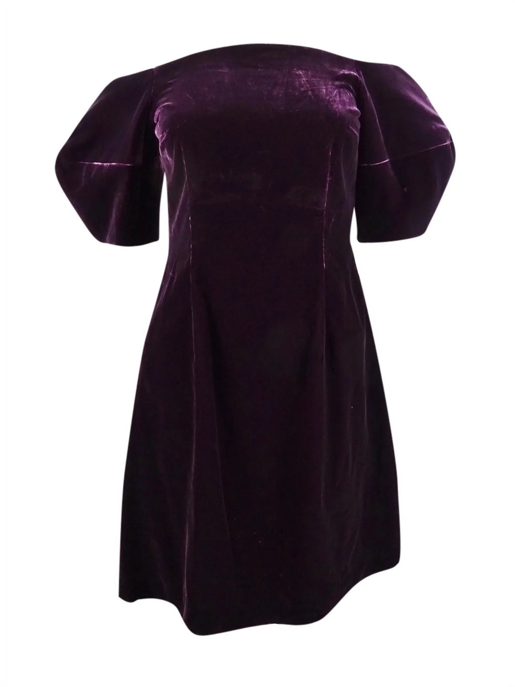 Jill Jill Stuart Women's Velvet Puff-Sleeve Shift Dress (6, Eggplant)