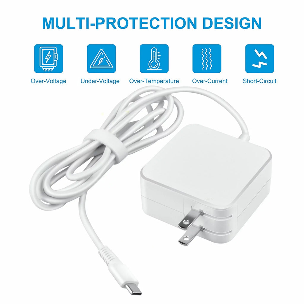 KONKIN BOO Suitable White 45W AC Adapter Charger Power USB-C Cord Replacement for DELL Latitude 7285 7390 2-in-1 PSU