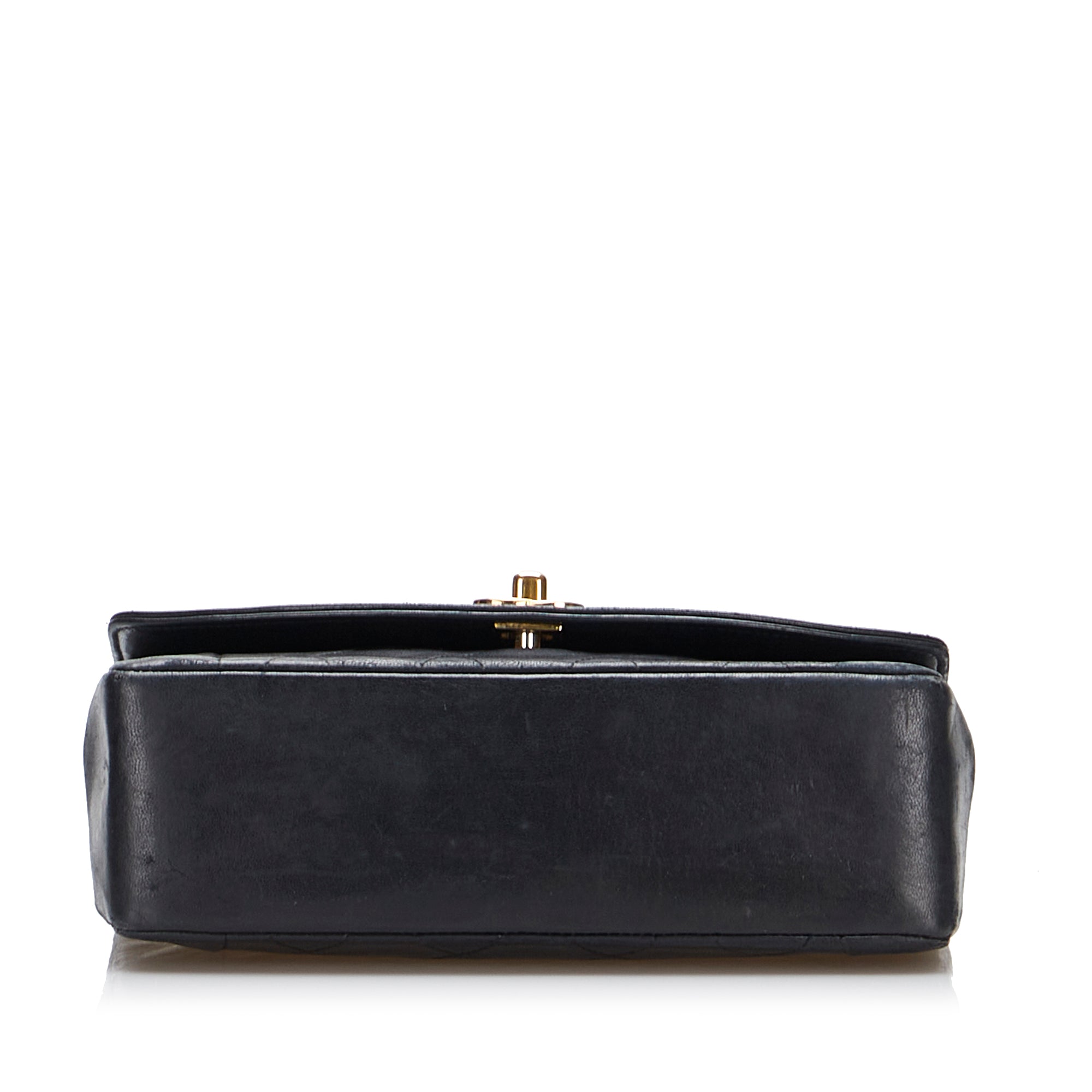 Pre-Owned Authenticated Chanel Small Lambskin Diana Flap Leather Black Crossbody Bag Unisex (Good)