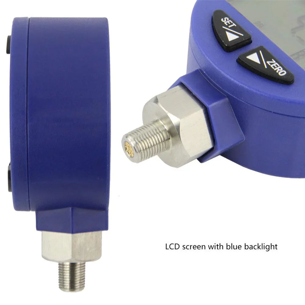 Elitech PG-30Pro Blue Digital AC Pressure Gauge -14.5~500 PSI