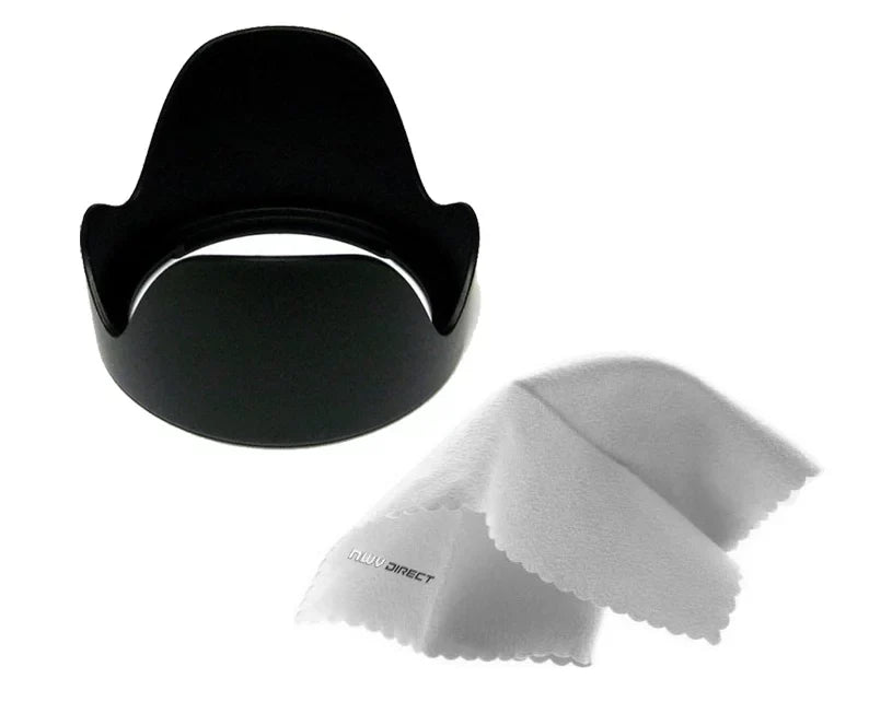 Sony Alpha A3000 Pro Digital Lens Hood (Flower Design) (55mm) + Nwv Direct Microfiber Cleaning Cloth.