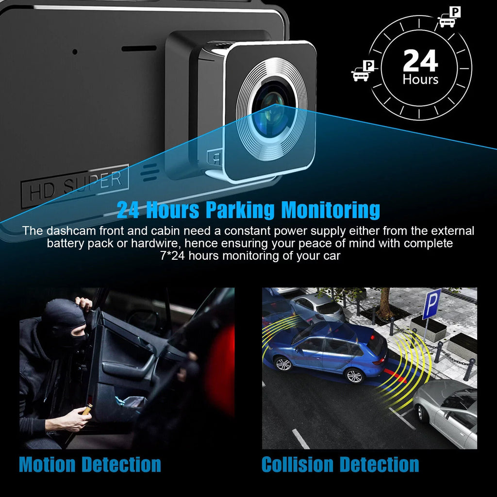 Dual Lens Car DVR Dash Cam Video Recorder G-Sensor 1080P Front And Rear Camera