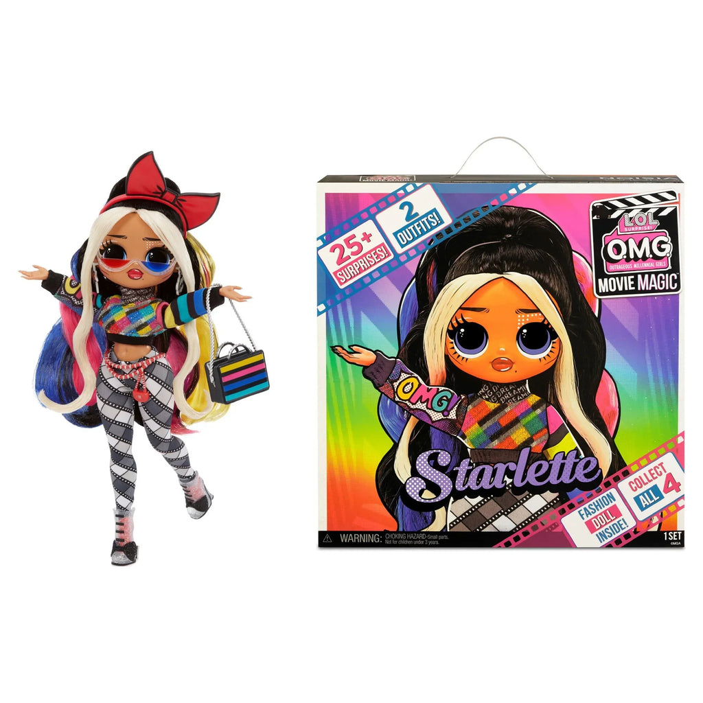 LOL Surprise OMG Movie Magic™ Starlette Fashion Doll With 25 Surprises Including 2 Fashion Outfits, 3D Glasses, Movie Playset - Toys for Girls Ages 4 5 6+